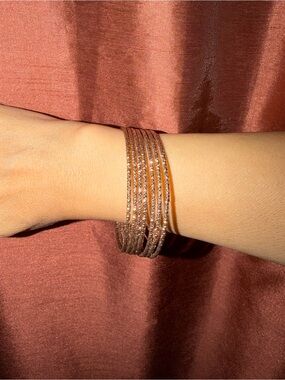 Elegant Rose Gold Multi-Band Bangle Bracelet